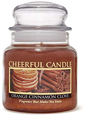 A Cheerful Giver Bougie parfumée Orange Cannelle Clou de Girofle – 473,6 g – Bougie Joyeuse – 135 Heures de Combustion, Bougies Cadeaux pour Femme