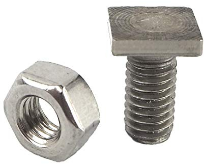 MacGreen® Edelstahl Gewächshaus-Schrauben M6 x 12 mit Muttern (50 Stück) | Kopf: 10 x 10 mm