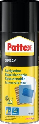 Pattex 272827 Adhésif en aérosol Power Spray corrigible, Noir/jaune