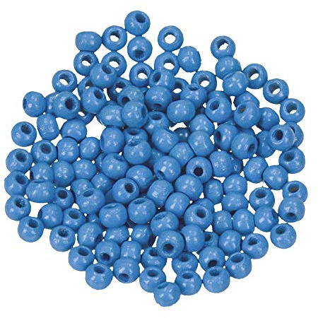 EFCO 1400647 8 mm 80-Stück Holzperlen, Hellblau