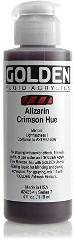 Golden Acrylique : 119ml (4oz) bouteille FLUID Alizarinee Cramoisi Hue : Historical Colour