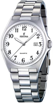 Festina Herren Analog Quarz Uhr mit Edelstahl Armband F16374/1