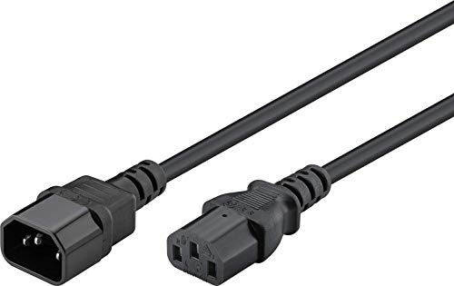 Goobay 95287 Cavo Prolunga Alimentazione VDE PC UPS, Nero, 3m Lunghezza del Cavo