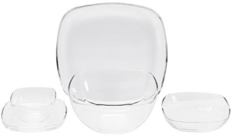 WALTHER GLAS Schale Kayla glatt 24cm Transparent Glas spülmaschinengeeignet eckig 24 cm