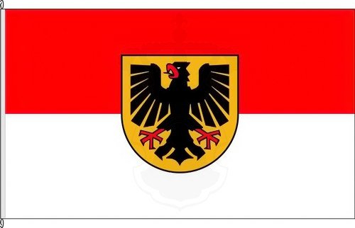 KÖNIGSBANNER Fahne Fahnenmast - Dortmund Fahne 120 x 200cm - Handmade in DE - Fahnen doppelt gesäumt, mastseitig, stabiles Gurtband + 3 Kunststoff-Karabinerhaken (4 teilig)