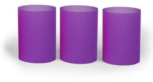 Windlicht lila im 3er Set aus Transparentpapier