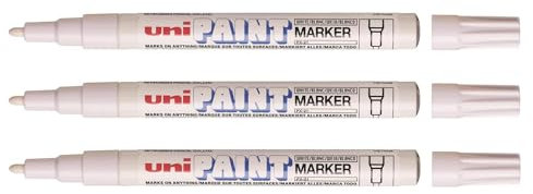 Uni Coloured Paint Marker Multi Surface Opaque Outdoor Marking Fine Bullet Tip Pen PX-21 White