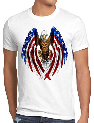 style3 USA Adler T-Shirt Herren US Amerika Stars Stripes Weisskopfadler