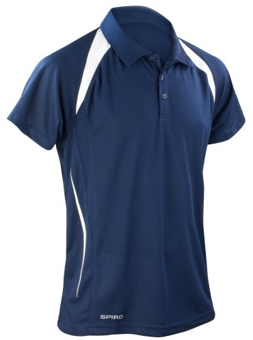 Spiro Mens Sports Team Spirit Performance Polo Shirt (2XL) (Navy/White)