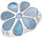 Tuscany Silver Damen Ring Sterling Silber Blume Blau Perlmutt - Größe N