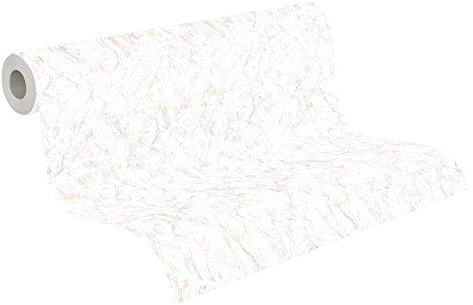 A.S. Création 7277-18 - Carta da parati strutturata, 10,05 m x 0,53 m, colore: Bianco/Arancione