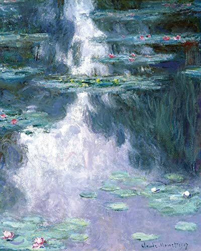 1art1 Claude Monet Poster Seerosen, 1907 (dunkelblau) Kunstdruck Bild 50x40 cm