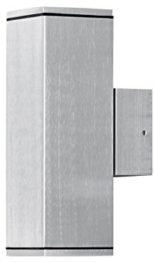 Konstsmide Monza Wandleuchte B: 6.5 cm T: 10 cm H: 20 cm, 2 x 35 W, IP44 Aluminium, silbergrau 7907-310