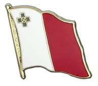 Malta Flaggen Pin, maltesische Fahne 2x2cm, MaxFlags®