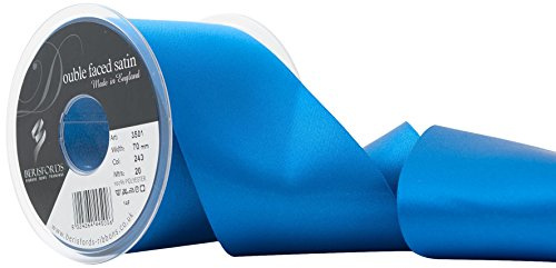Berisfords Double Faced Satin Ribbon, Dark Royal, 70 mm Width, 20 metre Length, m