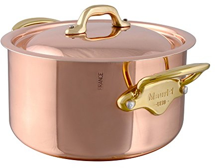 Mauviel Copper Stewpan with lid, Stainless, 4.7 Inches
