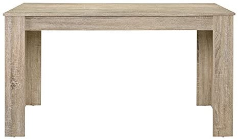 [en.casa] Esstisch Nora Esszimmertisch für 6 Personen Küchentisch 140 x 90 x 77 cm Eiche hell