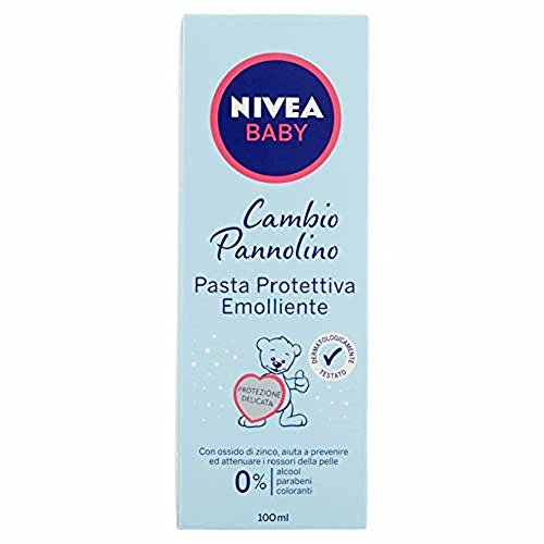 Nivea Baby Pasta Protettiva Emolliente per Cambio Pannolino Formula Ipoallergenica con Latte di Mandorla e Vitamine Azione Lenitiva Calmante Contro Rossori - 6 Flaconi da 100ml