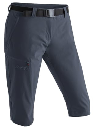 Maier Sports Inara Slim 3/4, Damen Wanderhose, Wasserabweisende Dreiviertelhose für Trekking und Hiking, Enganliegender Schnitt, PFC-frei, mSTRETCH pro 4 & Dryprotec, Grau, 46 (W38/L32)