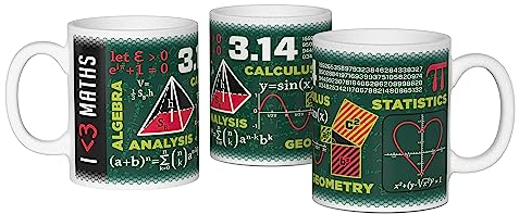 getDigital Wissenschaftsbecher Mathematik- Perfekte Kaffeetasse für Schüler, Studenten, Wissenschaftler-300 ml, Keramik, Weiß-Grün, 1 Stück (1er Pack)