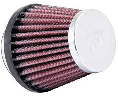 K&N RC-1070 KFZ und Motorrad Universal Chrom Filter, Rot | 43mm Flansch, 76mm Untendurchmesser, 51mm Obendurchmesser, 70mm Höhe (RC-1070)