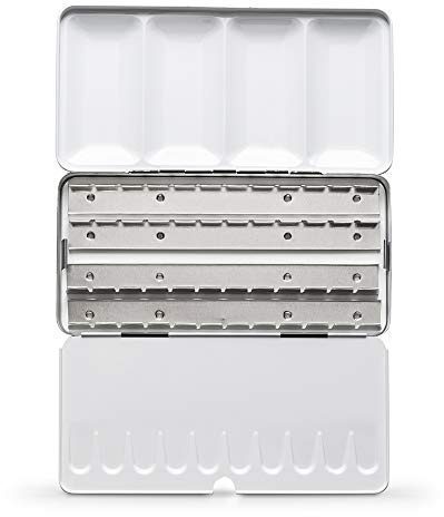 Jackson's : Empty Metal Watercolour Box : Holds 48 Half Pans or 24 Full Pans : with Fold-Out Palette