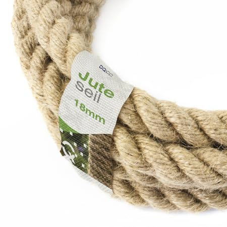 40 m iuta corda 18 mm Fibre Naturali Di Corda Di Sicurezza sartiame ruotato di canapa Tau corda Tauziehen corrimano