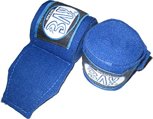 BAY JUNIOR (blau 2,5 m) Boxbandagen dünner Leichter Easy Klett Box-Bandagen (blau 2,5 m)
