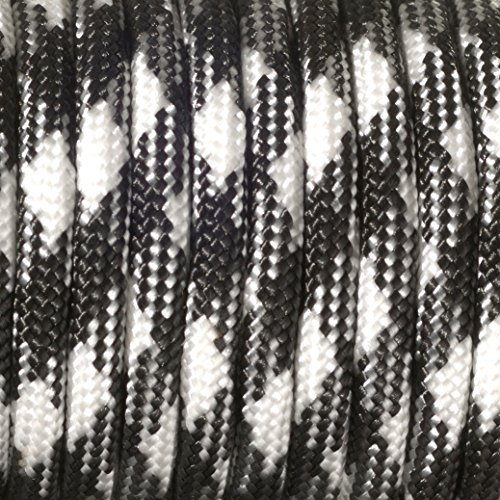 efco Farbe Mix 550 Paracord Seil Mischgewebe, Polyester, Schwarz/Weiß, 4 mm x 4 m