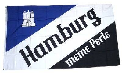 Fahne/Flagge Hamburg Meine Perle Wappen 90 x 150 cm