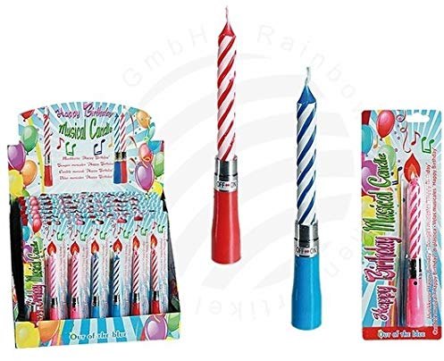 Happy Birthday Musical Party Candle - Blue