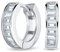 Brautklassiker Baguette-Schliff CZ Kanal-Set Kpop Huggie Creolen für Damen Herren Klarer Zirkonia .925 Sterlingsilber