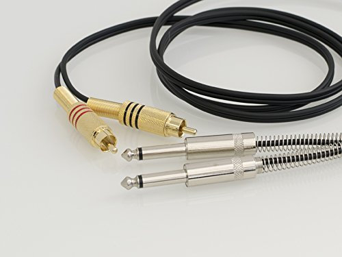 MPE - Cavo adattatore Made in Italy con 2 jack mono D. 6,3mm e 2 RCA maschio mod: A4-5 metri