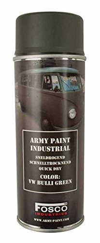 Bomboletta di vernice MILITARE SPRAY FOSCO 400 ML VW BULLI GREEN VERDE GRIGIO AEROSOL GRAFITI TAG DECORAZIONE MARCA CUSTOM AIRSOFT 469312 BULLI GREEN