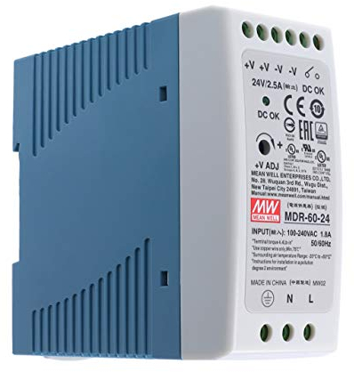 24 VDC | 2,5A | 60Watt | Mean Well MDR-60-24 Hutschienen-Netzteil DIN-Rail