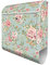 banjado® Design Briefkasten mit Altrosa Blume 38,5x46,5x13cm & 2 Schlüssel - Briefkasten Stahl weiß mit Zeitungsfach pulverbeschichtet - Postkasten A4 Einwurf inkl. Montagematerial