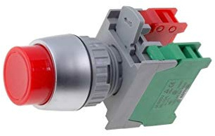 PBL22-1O/C R Schalter: Druck Stab.Pos: 1 NC + NO 3A/230VAC 22mm rot IP65 AUSPICI