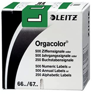 Leitz 66211000 Orgacolor Buchstabensignal L, 250 Stück, dunkelgrün