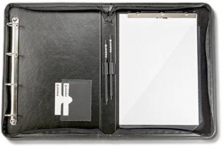 PARAT 5071000021 Schreibmappe (Notizmappe aus Leder, schwarz, 37x4x27,5cm, ohne Inhalt)