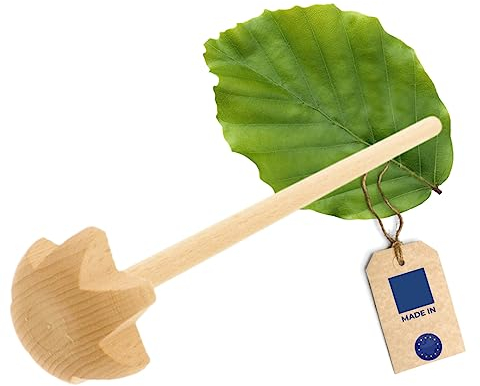 HOFMEISTER® batidor de madera 30 cm, batidor de mano para la cocina, accesorio de cocina, ayudante de cocina, de madera de haya local