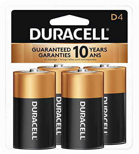Duracell Coppertop D Alkaline Batteries, 4 Count