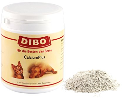 DIBO Calcium Plus, 800g-Dose, Futterergänzung als gesunde, natürliche, artgerechte Ernährung für Hunde und Katzen, Hundefutter, Barf, B.A.R.F. Pulver