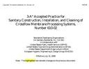 Sanitary Construction, Installation, and Cleaning of Crossflow Membrane Processing Systems for Milk and Milk Products