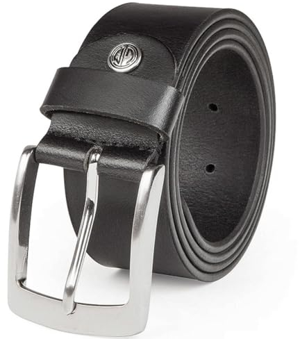 LINDENMANN Vollledergürtel Herren aus Büffelleder, 40 mm Breit, Kürzbar, Jeans-Gürtel, XL, Schwarz, Größe/Size:130