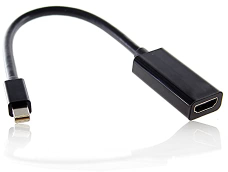 YUNCABLE Port de Thunderbolt de couleur noir à câble adaptateur HDMI femelle avec Audio vidéo pour Apple MacBook 2011 2012 2013