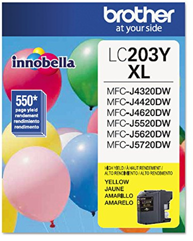 Brother Printer LC203Y High Yield Ink Cartridge, Yellow, 550 Pages, 1 Count (Pack of 1)