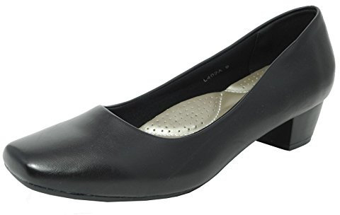 Chaussures en cuir avec doublure et semelle intérieure confortable ultra-rembourrée pour femme Noir Petit talon - noir - noir,
