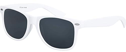 Balinco Sonnenbrille UV400 CAT 3 CE Rubber - mit Federscharnier für Damen & Herren (weiß - smoke)