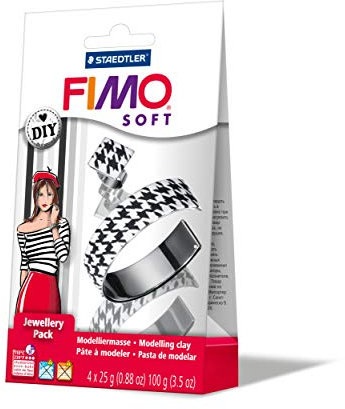 FIMO soft DIY-Schmuckset schwarz & weiss