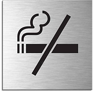 Schild Rauchen verboten Türschild 120 x 120 mm Türschild Aluminium selbstklebend Nr.17166-S
